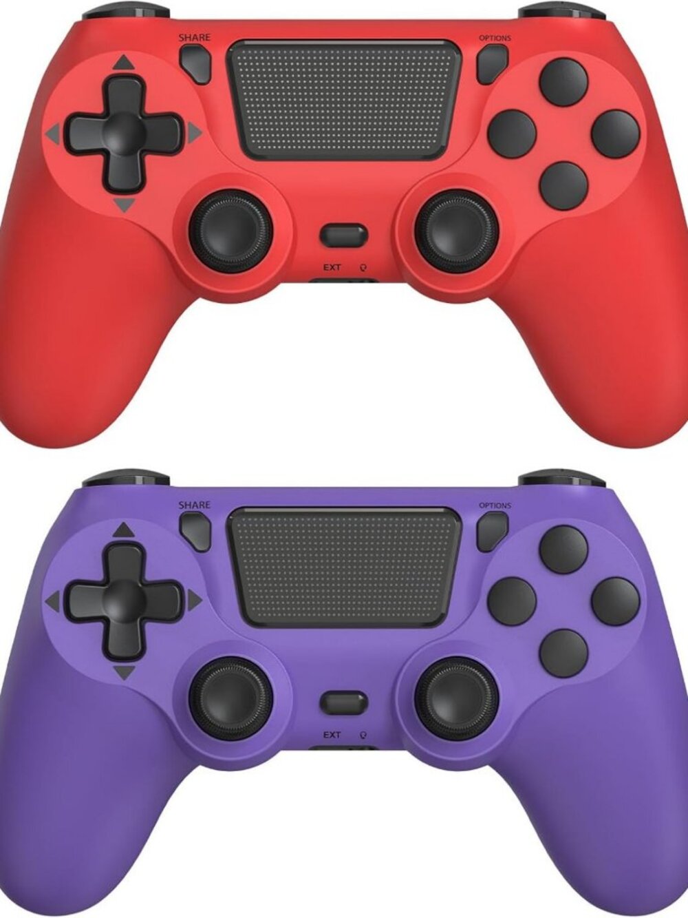 2 Pack Wireless Game Controllers for PS4/Pro/Slim - Purple & Red Bundle